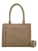 HIDE & STITCHES Leder-Schultertasche in Beige - (B)38 x (H)29 x (T)7 cm