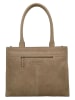 HIDE & STITCHES Leder-Schultertasche in Beige - (B)38 x (H)29 x (T)7 cm