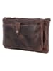 HIDE & STITCHES Leren schoudertas bruin - (B)24 x (H)14 x (D)2 cm