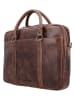 HIDE & STITCHES Leder-Businesstasche in Braun - (B)38 x (H)29 x (T)7 cm