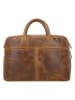 HIDE & STITCHES Leder-Weekender in Hellbraun - (B)39 x (H)27 x (T)18 cm