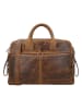 HIDE & STITCHES Leder-Weekender in Hellbraun - (B)39 x (H)27 x (T)18 cm