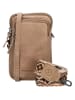 HIDE & STITCHES Leder-Handytasche in Beige - (B)12 x (H)19 x (T)5 cm