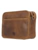 HIDE & STITCHES Leder-Umhängetasche in Hellbraun - (B)23 x (H)18 x (T)8 cm