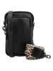 HIDE & STITCHES Leder-Handytasche in Schwarz - (B)12 x (H)19 x (T)5 cm
