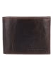 HIDE & STITCHES Leder-Geldbörse in Braun - (B)12 x (H)10 x (T)2 cm