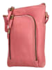 HIDE & STITCHES Leder-Umhängetasche in Rosa - (H)21 x (T)2 cm