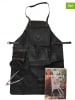 HIDE & STITCHES 4-delige grillset "Barbecue" zwart