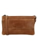 HIDE & STITCHES Leder-Umhängetasche in Hellbraun - (B)20 x (H)12 x (T)4 cm