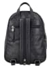 HIDE & STITCHES Leder-Rucksack in Schwarz - (B)20 x (H)27 x (T)12 cm