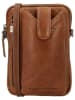 HIDE & STITCHES Leder-Handytasche in Hellbraun - (B)13 x (H)19 x (T)2 cm