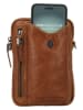 HIDE & STITCHES Leder-Handytasche in Hellbraun - (B)13 x (H)19 x (T)2 cm