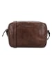HIDE & STITCHES Leder-Umhängetasche "Westland" in Dunkelbraun - (B)22 x (H)14 x (T)6 cm
