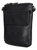 HIDE & STITCHES Leren schoudertas "Porto" zwart - (B)17 x (H)22 x (D)2 cm