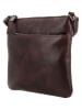 HIDE & STITCHES Leder-Umhängetasche "Porto" in Dunkelbraun - (B)20 x (H)18 x (T)2 cm
