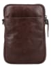 HIDE & STITCHES Skórzana torebka "Porto" w kolorze ciemnobrązowym na telefon - 13 x 19 x 2 cm