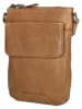 HIDE & STITCHES Leder-Umhängetasche "Porto" in Camel - (B)17 x (H)22 x (T)2 cm