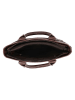 HIDE & STITCHES Leder-Henkeltasche "Porto" in Dunkelbraun - (B)35 x (H)28 x (T)9 cm