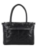 HIDE & STITCHES Leder-Schultertasche "Westland" in Schwarz - (B)29 x (H)20 x (T)7 cm