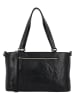HIDE & STITCHES Leder-Schultertasche in Schwarz - (B)35 x (H)22 x (T)11 cm