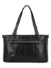 HIDE & STITCHES Leder-Schultertasche in Schwarz - (B)35 x (H)22 x (T)11 cm