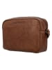 HIDE & STITCHES Leder-Umhängetasche "Westland" in Cognac - (B)22 x (H)14 x (T)6 cm