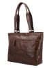 HIDE & STITCHES Leder-Schultertasche in Braun - (B)37 x (H)29 x (T)8 cm