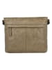 HIDE & STITCHES Leder-Umhängetasche in Beige - (B)28 x (H)22 x (T)8 cm