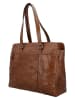 HIDE & STITCHES Leder-Schultertasche "Westland" in Cognac - (B)40 x (H)32 x (T)13,5 cm