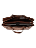 HIDE & STITCHES Leder-Schultertasche "Westland" in Cognac - (B)40 x (H)32 x (T)13,5 cm