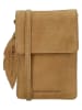 HIDE & STITCHES Leder-Handytasche "Earth" in Hellbraun - (B)13 x (H)19 x (T)1,5 cm