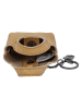 HIDE & STITCHES Leren sleutelhanger "Earth" lichtbruin - (B)8 x (H)6 x (D)3 cm