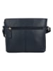 HIDE & STITCHES Leder-Umhängetasche in Dunkelblau - (B)21 x (H)18 x (T)5 cm