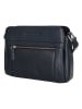 HIDE & STITCHES Leder-Umhängetasche in Dunkelblau - (B)26 x (H)20 x (T)8 cm