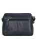 HIDE & STITCHES Leder-Umhängetasche in Dunkelblau - (B)26 x (H)20 x (T)8 cm
