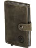 HIDE & STITCHES Leren portemonnee "Idaho" donkergroen - (B)10 x (H)8 x (D)1,5 cm