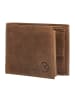 HIDE & STITCHES Leder-Geldbörse in Hellbraun - (B)12 x (H)9,5 x (T)2 cm