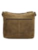 HIDE & STITCHES Leder-Umhängetasche in Oliv - (B)29 x (H)25 x (T)10 cm