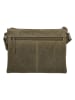 HIDE & STITCHES Leren schoudertas olijfgroen - (B)23 x (H)17 x (D)5 cm