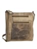 HIDE & STITCHES Leder-Umhängetasche in Beige - (B)21 x (H)23 x (T)6 cm