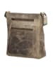 HIDE & STITCHES Leder-Umhängetasche in Beige - (B)21 x (H)23 x (T)6 cm