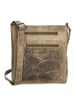 HIDE & STITCHES Leder-Umhängetasche in Beige - (B)21 x (H)23 x (T)6 cm