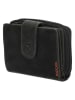HIDE & STITCHES Leder-Geldbörse in Schwarz - (B)12 x (H)9 x (T)3 cm