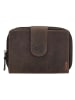 HIDE & STITCHES Leren portemonnee bruin - (B)12,5 x (H)9 x (D)3,5 cm