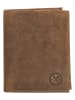 HIDE & STITCHES Leder-Geldbörse in Hellbraun - (B)9 x (H)12 x (T)2,5 cm