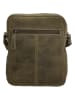 HIDE & STITCHES Leder-Umhängetasche in Oliv - (B)18 x (H)21 x (T)6 cm