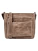 HIDE & STITCHES Leder-Umhängetasche "Idaho" in Hellbraun - (B)27 x (H)23 x (T)7 cm