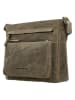 HIDE & STITCHES Leren schoudertas "Idaho" kaki - (B)27 x (H)23 x (D)7 cm
