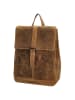 HIDE & STITCHES Leder-Rucksack in Hellbraun - (B)25,5 x (H)32,5 x (T)12 cm