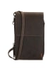 HIDE & STITCHES Leder-Handytasche in Braun - (B)11 x (H)20 x (T)3 cm